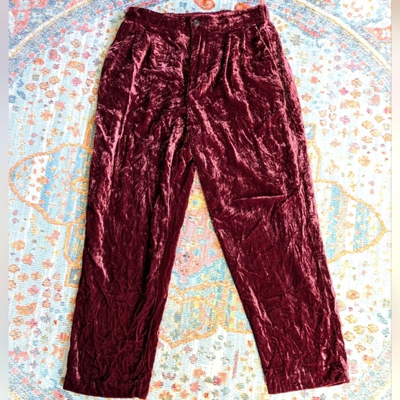 Madewell Pants - Madewell Velvet Trousers in Rich Burgundy
